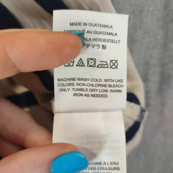 J.Crew Navy Stripe Tee with Pink Trim Size‎ M 100% Cotton comfy cute pink trim - Picture 8 of 10